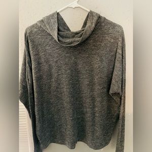 Loft grey long sleeve flowy but form fitting.